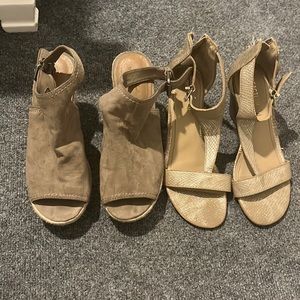 8.5 sandal bundle, Kenneth Cole gold pair and universal thread